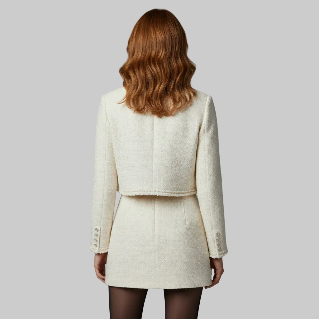 Women's Tweed Cropped Jacket & Mini Skirt Set