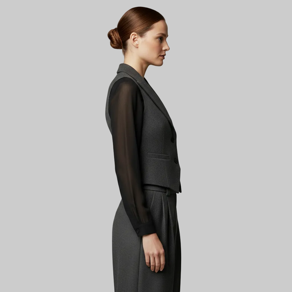 Women's Suit Vest & Wide-Leg Trouser Set