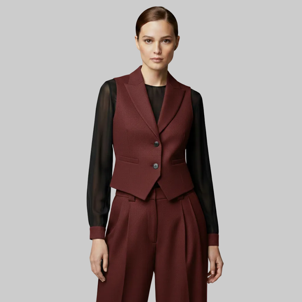 Women's Suit Vest & Wide-Leg Trouser Set