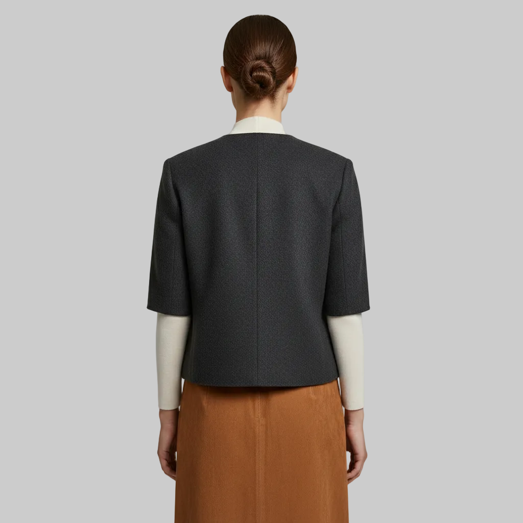 Women's Cropped Collarless Jacket