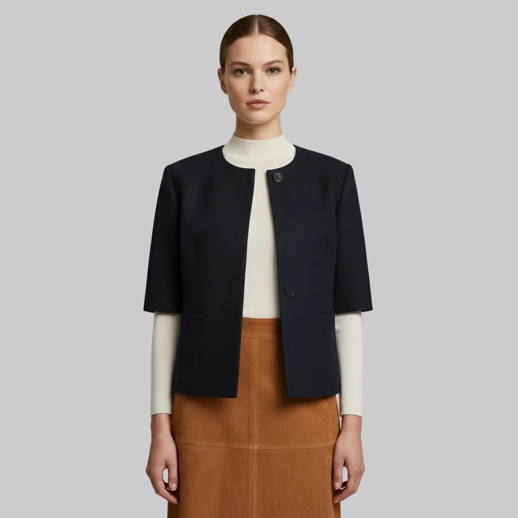 Women's Cropped Collarless Jacket