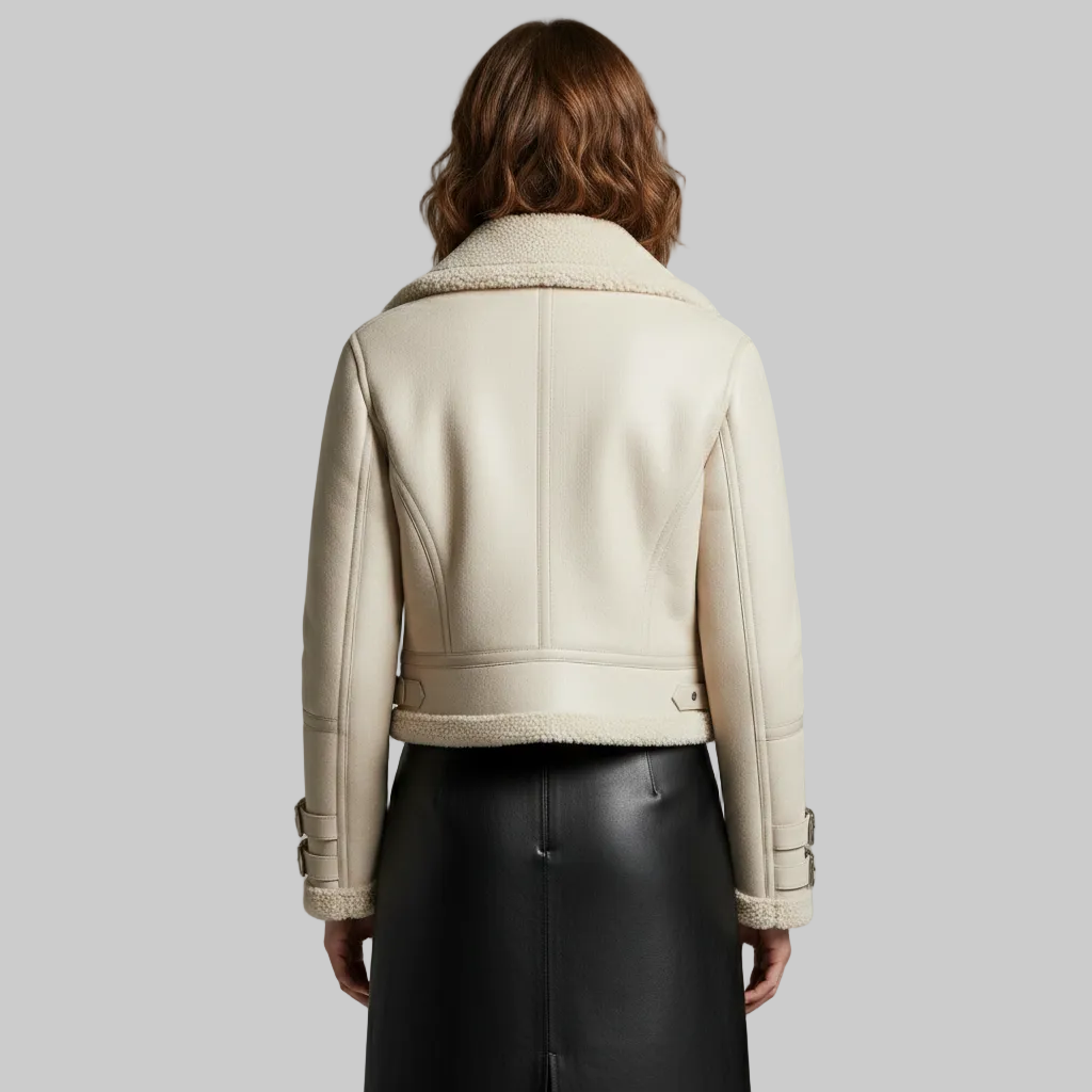 Women's Faux Shearling Biker Jacket