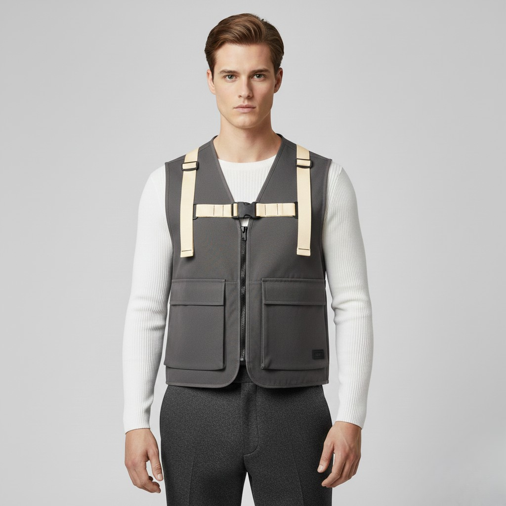 Men's Tactical Utility Buckle Vest