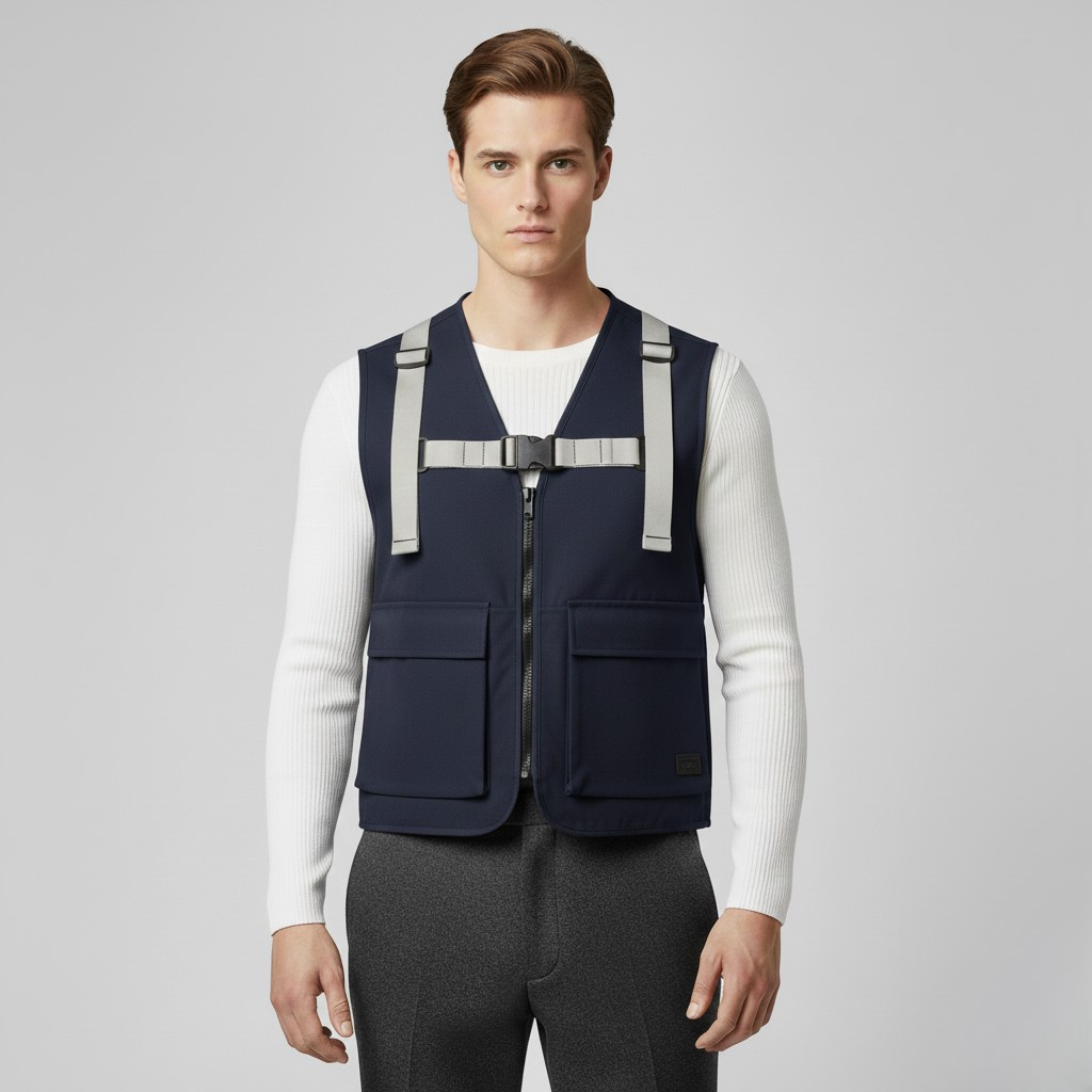 Men's Tactical Utility Buckle Vest