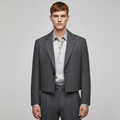 Men's Cropped Tailored Blazer Jacket