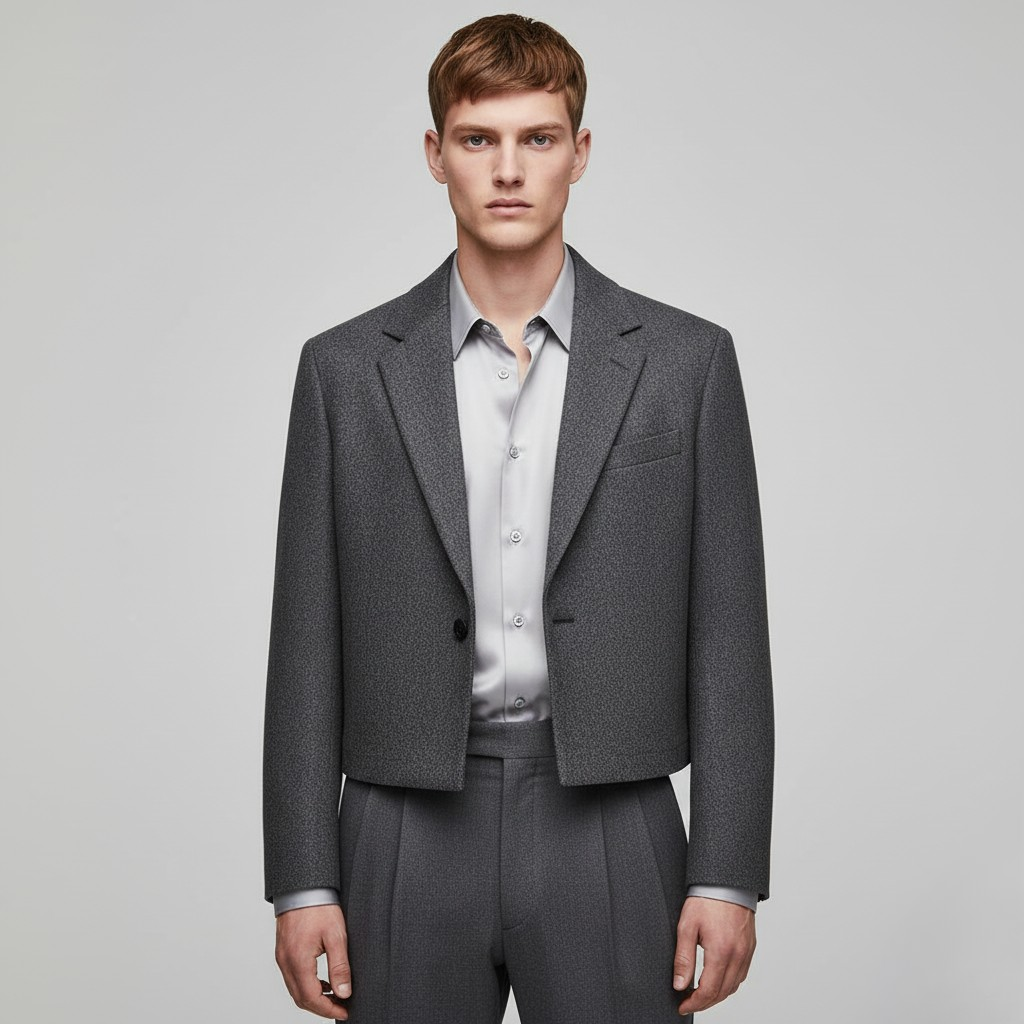 Men's Cropped Tailored Blazer Jacket