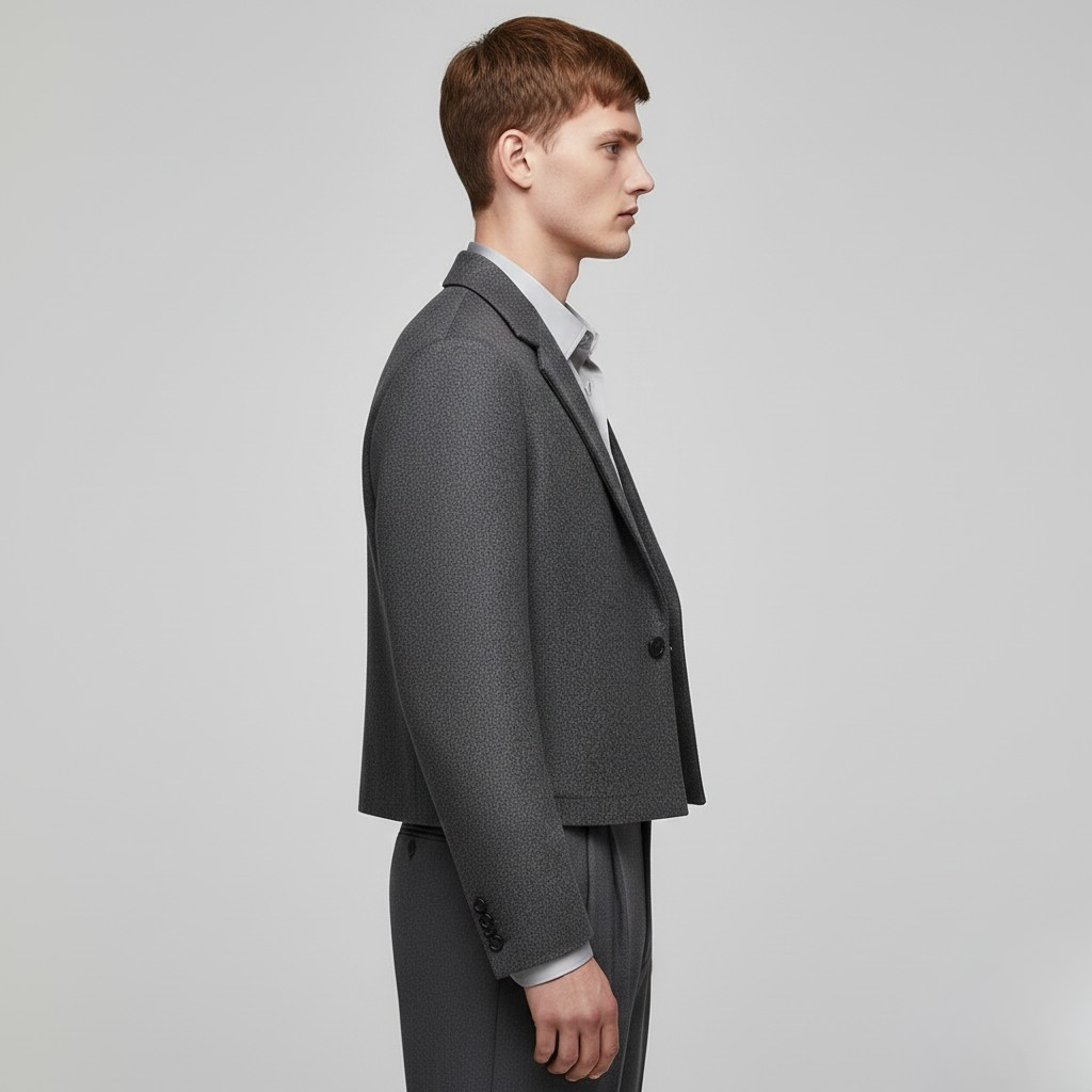 Men's Cropped Tailored Blazer Jacket