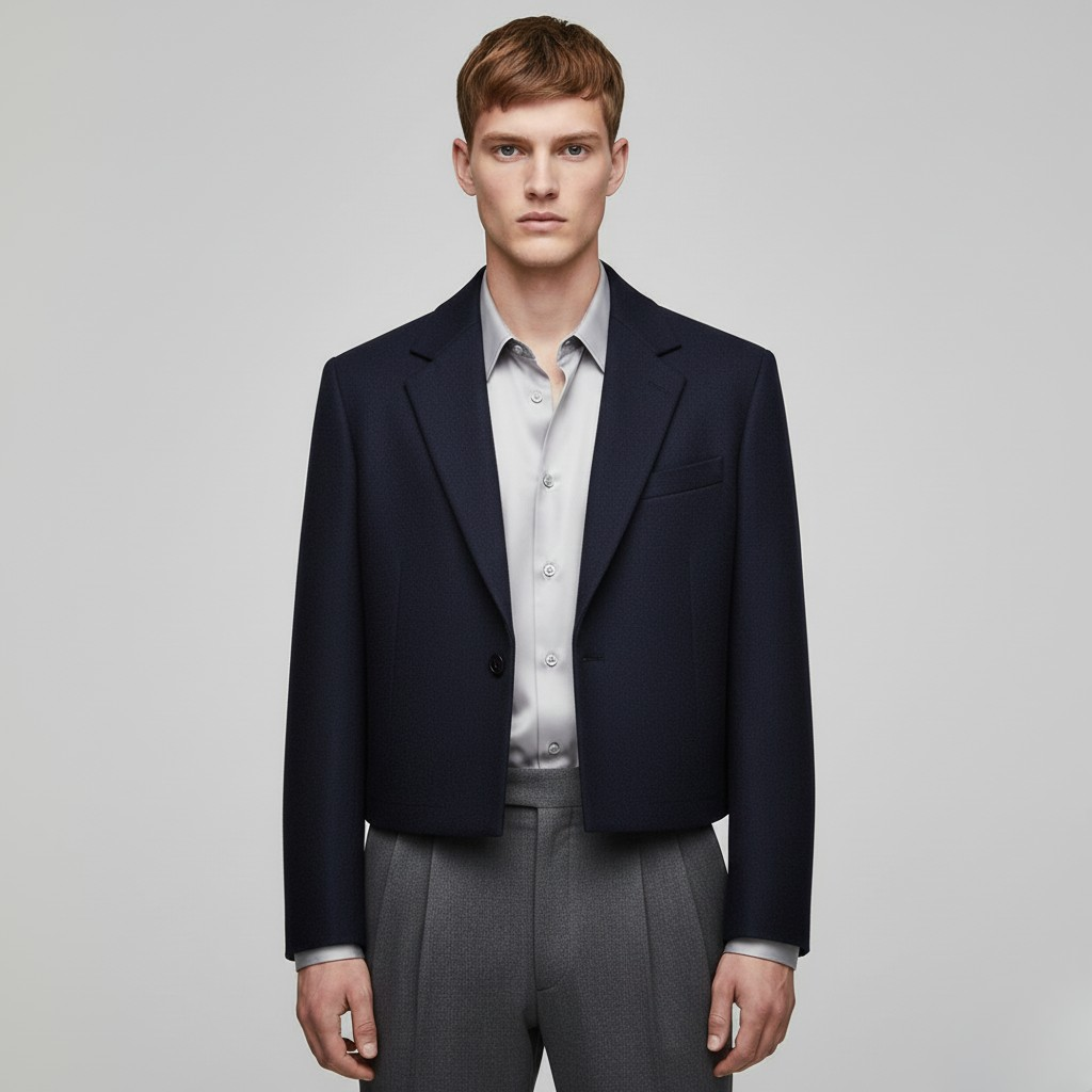 Men's Cropped Tailored Blazer Jacket