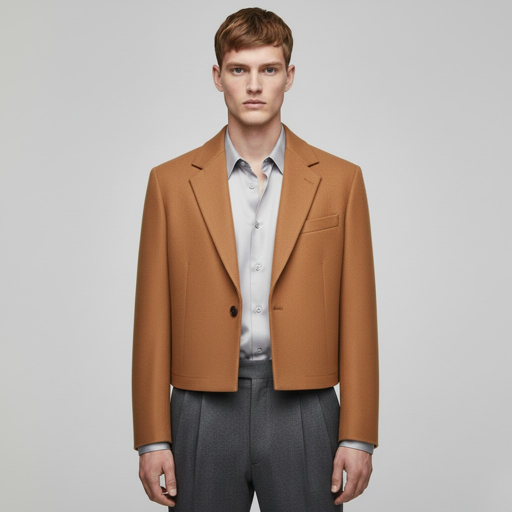 Men's Cropped Tailored Blazer Jacket