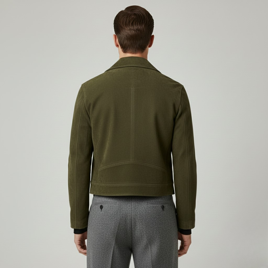 Men's Suede-Look Biker Jacket