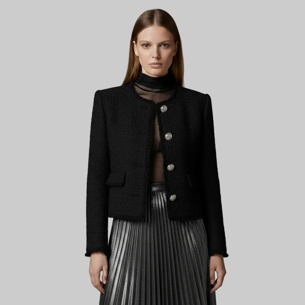Women's Tweed Button Jacket