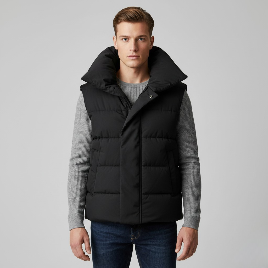 Men's High-Collar Puffer Vest