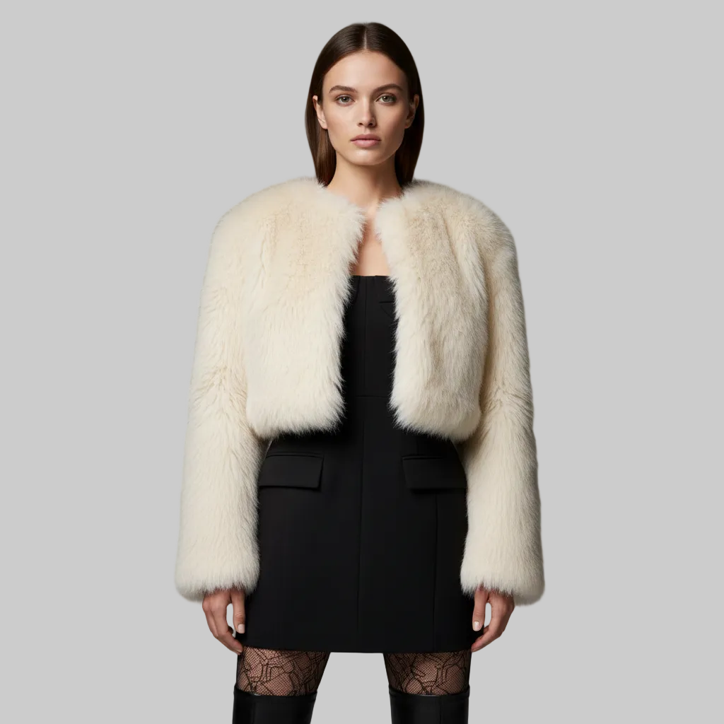 Women's Cropped Faux-Fur Jacket