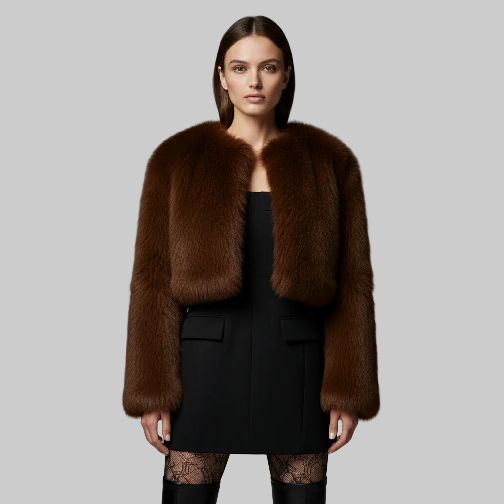 Women's Cropped Faux-Fur Jacket