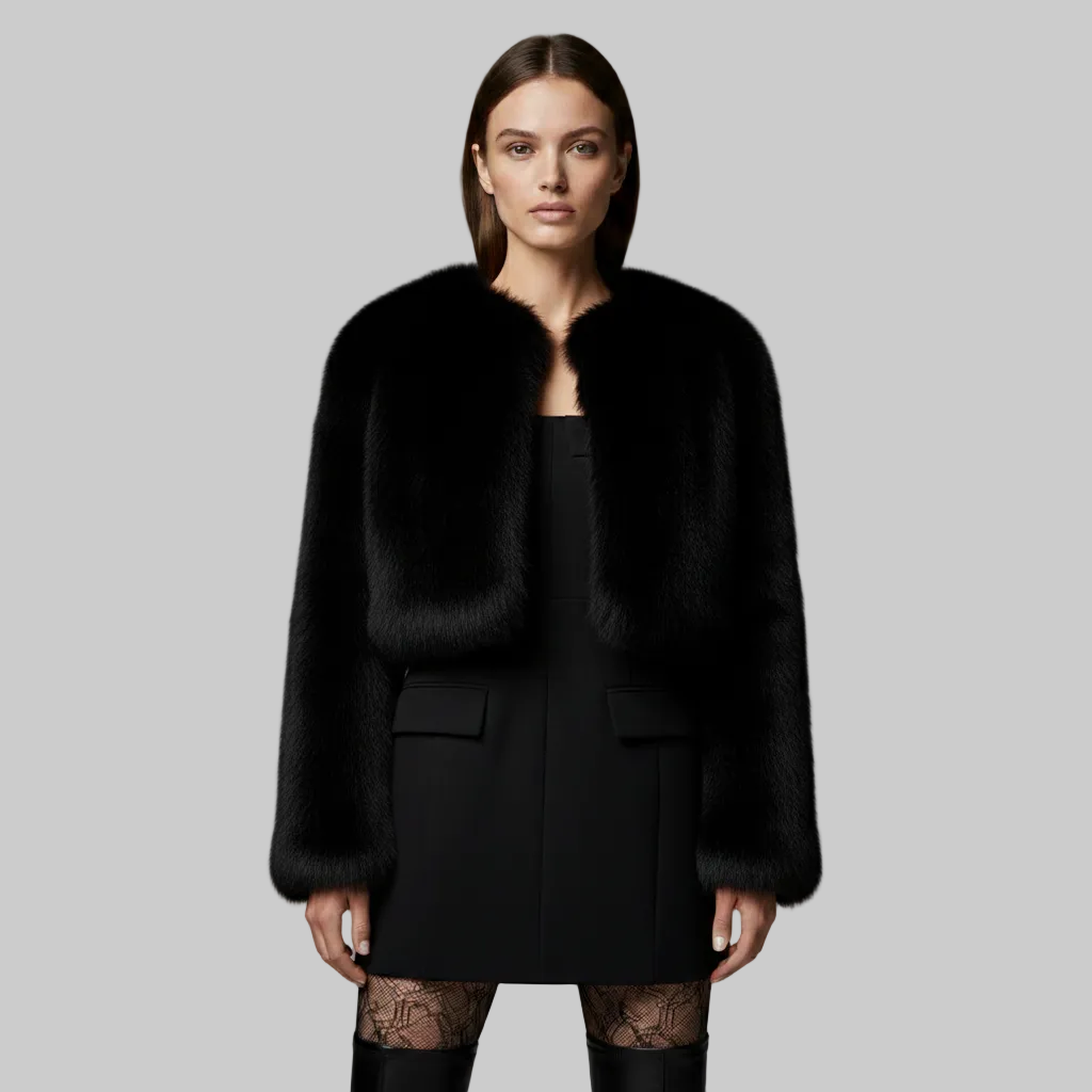 Women's Cropped Faux-Fur Jacket