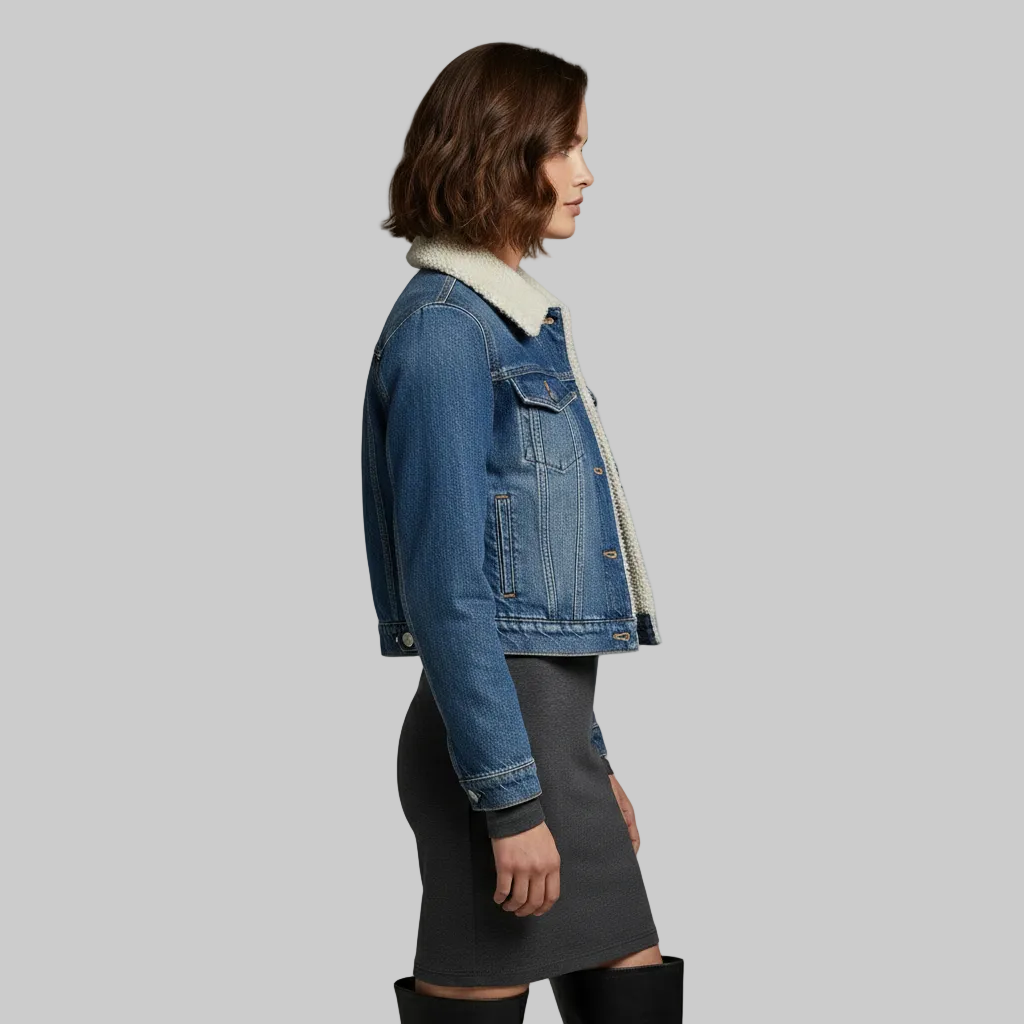 Women's Sherpa Collar Denim Jacket