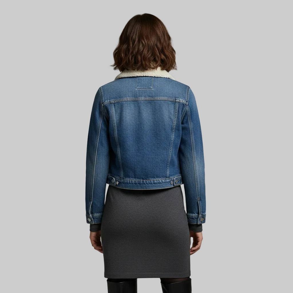Women's Sherpa Collar Denim Jacket