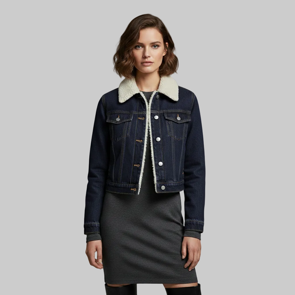 Women's Sherpa Collar Denim Jacket