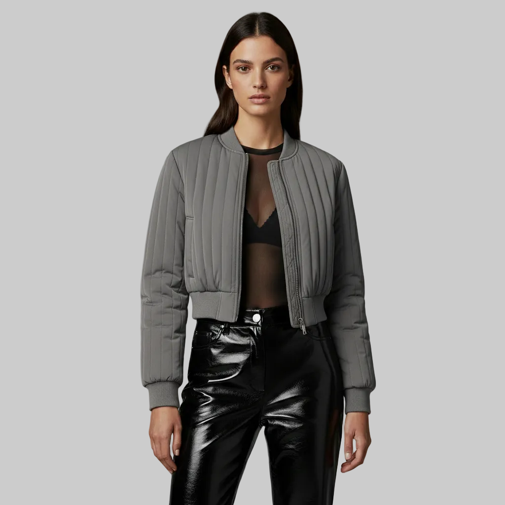 Women's Quilted Bomber Jacket