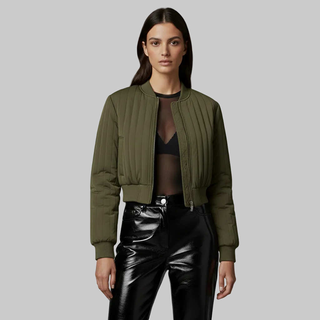 Women's Quilted Bomber Jacket